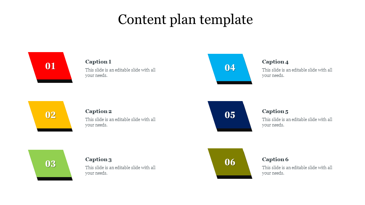Amazing Content Plan PPT Template for presentation